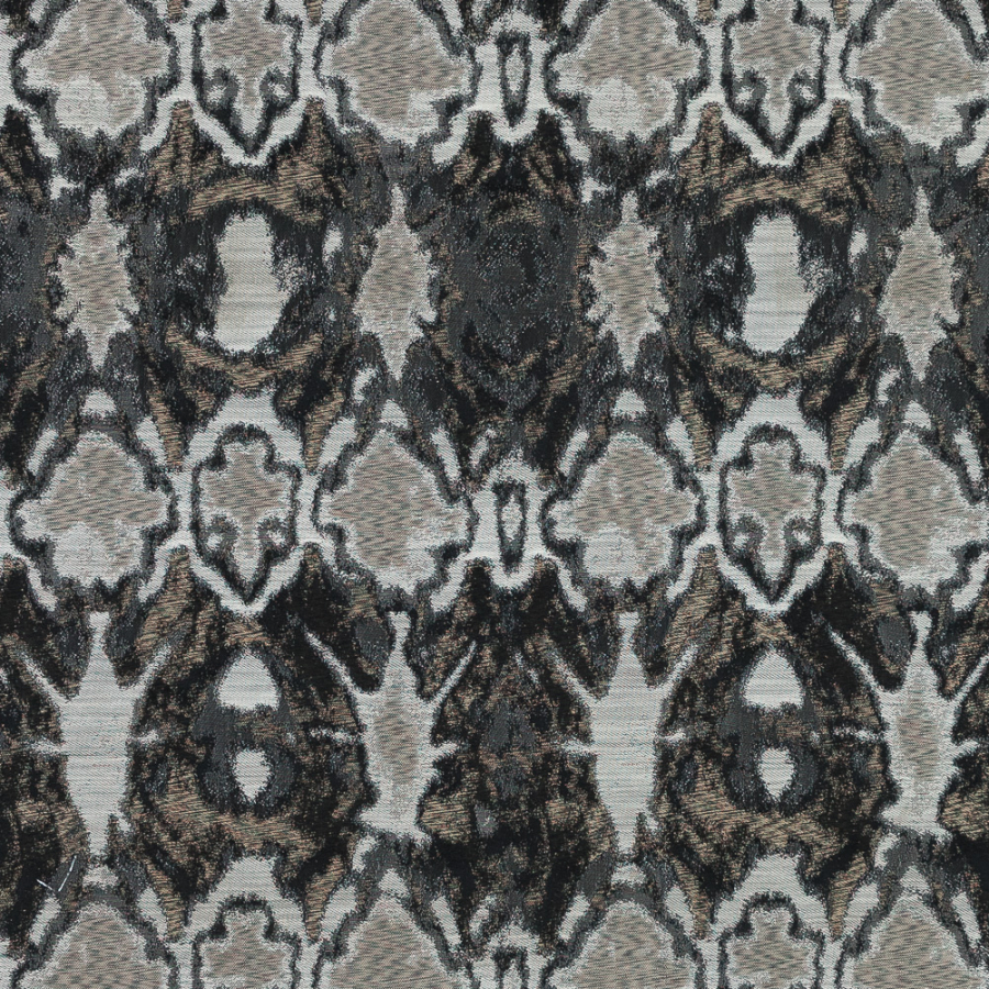 Gray and Beige Abstract Jacquard | Mood Fabrics