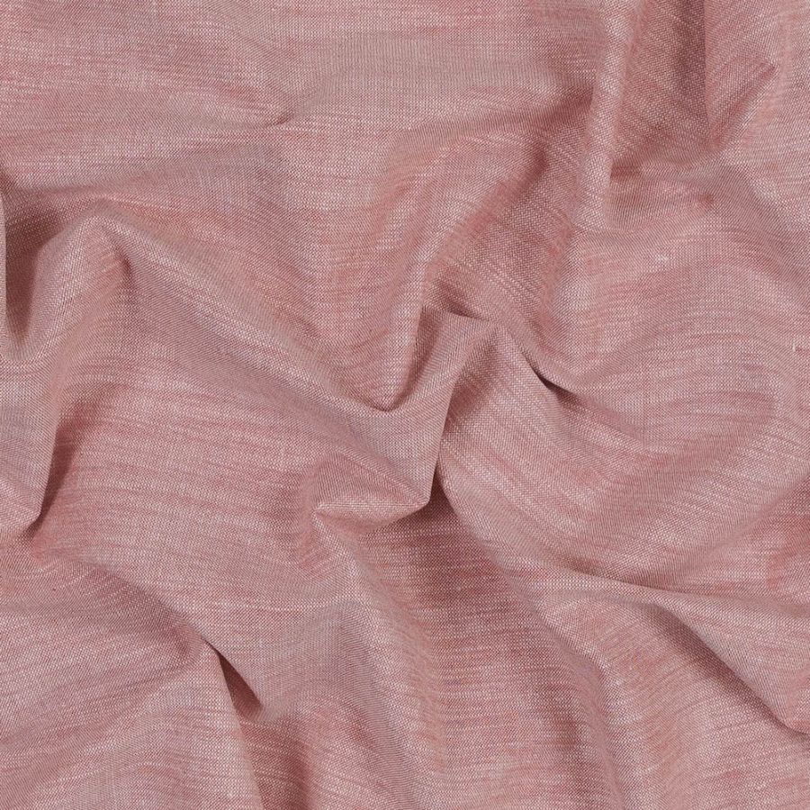Heathered Red Cotton Chambray | Mood Fabrics