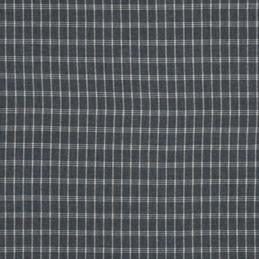Gray and Beige Plaid Brushed Japanese Cotton Shirting | Mood Fabrics