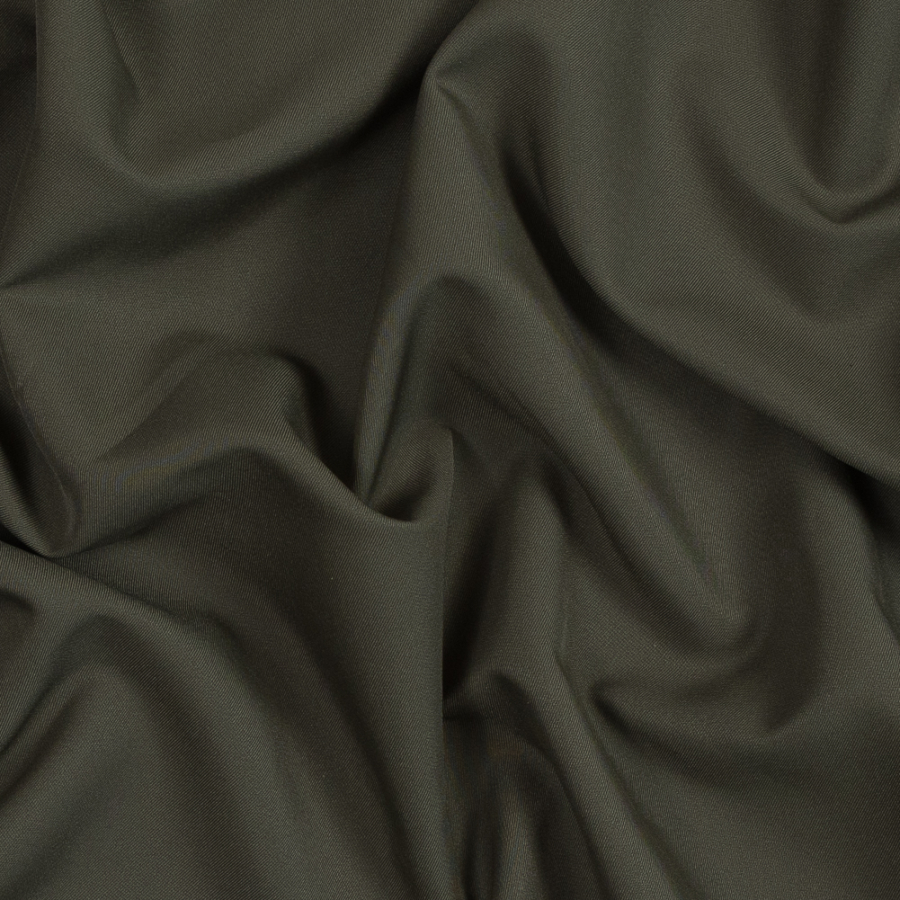 Dark Olive Polyester Twill | Mood Fabrics