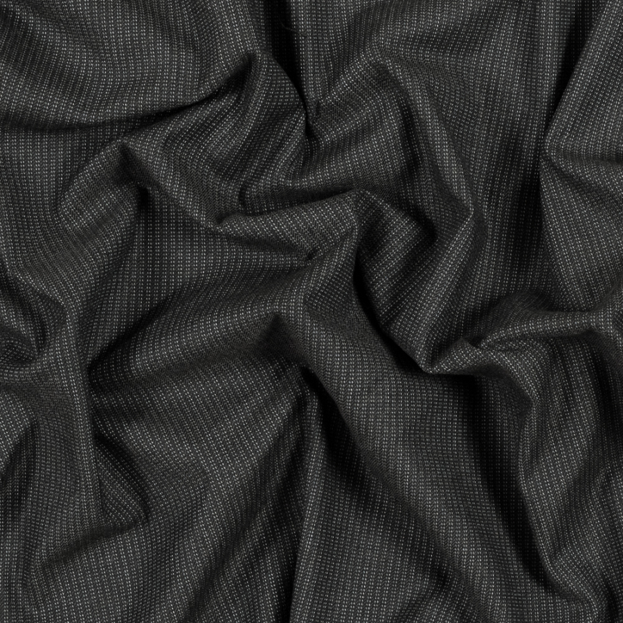 Wren Brown Double Pinstriped Wool Twill | Mood Fabrics