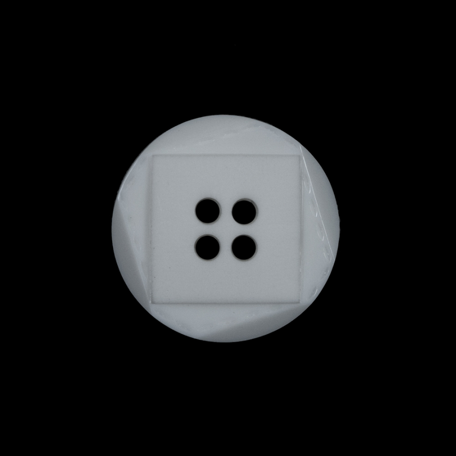 White Geometric Plastic Shank-Back Button - 36L/22mm | Mood Fabrics