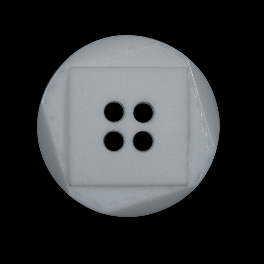 White Geometric Plastic Shank-Back Button - 44L/28mm | Mood Fabrics