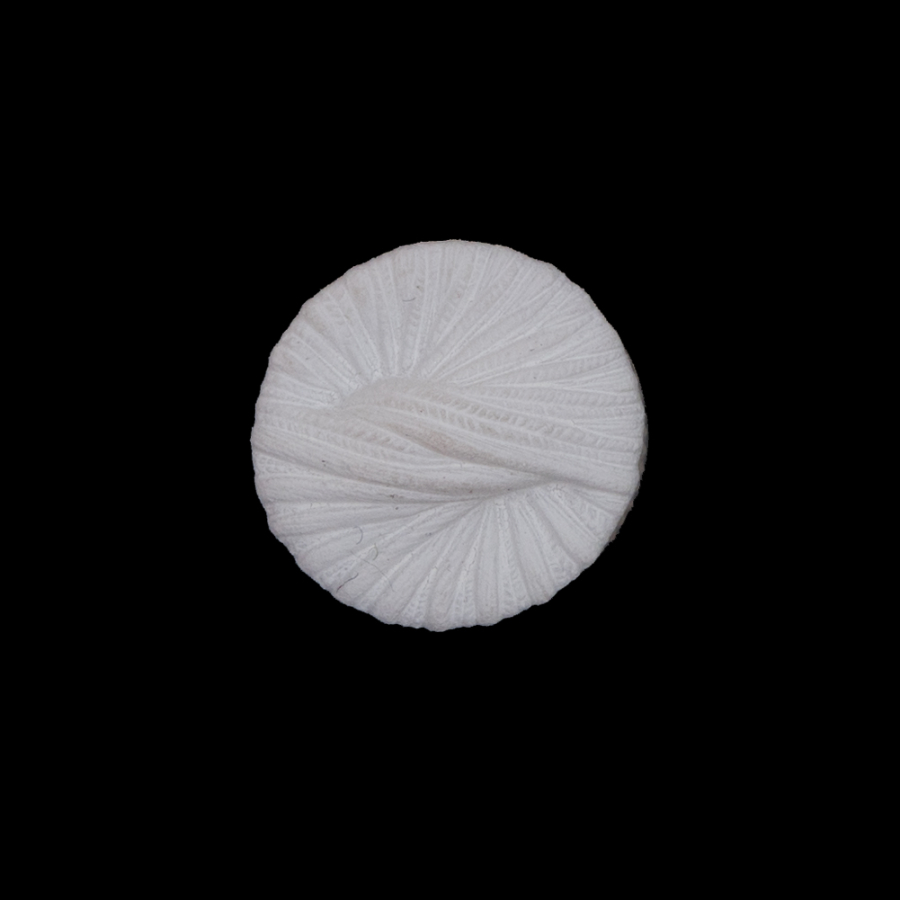 Italian White Twisted Plastic Shank-Back Button - 30L/19mm | Mood Fabrics