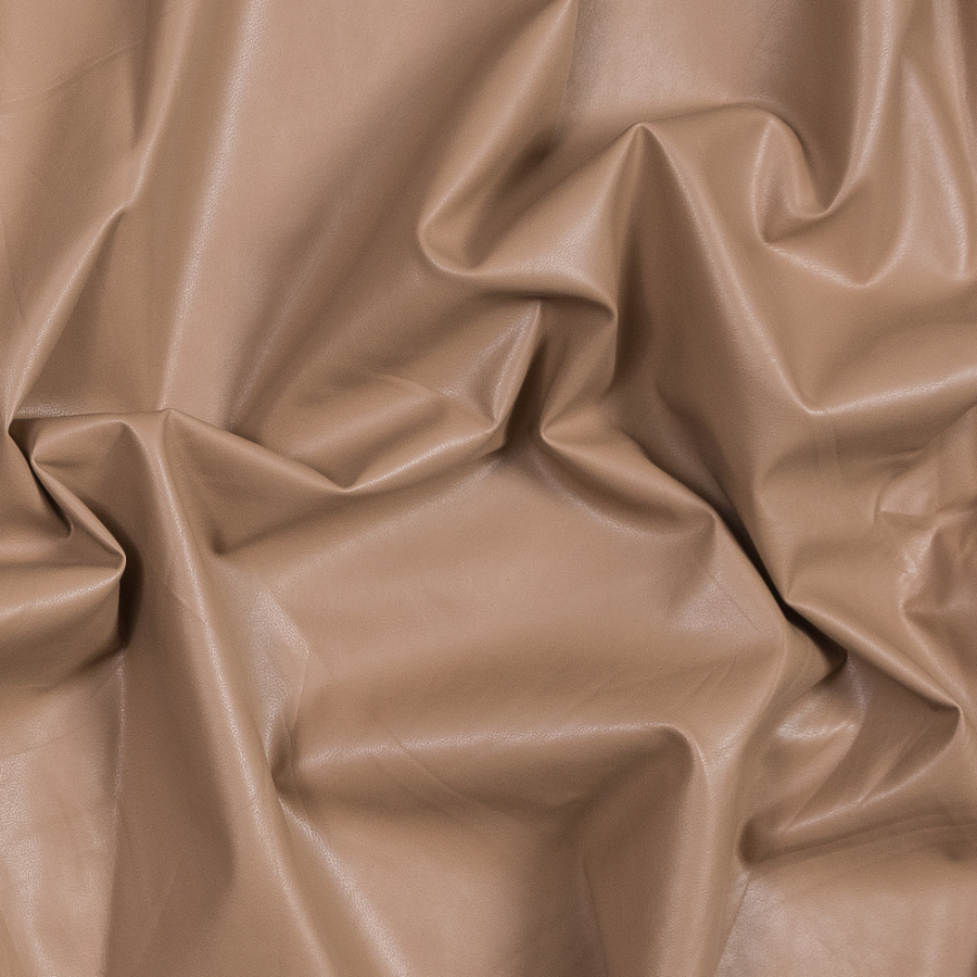 Tan Faux Suede Backed Faux Leather | Mood Fabrics