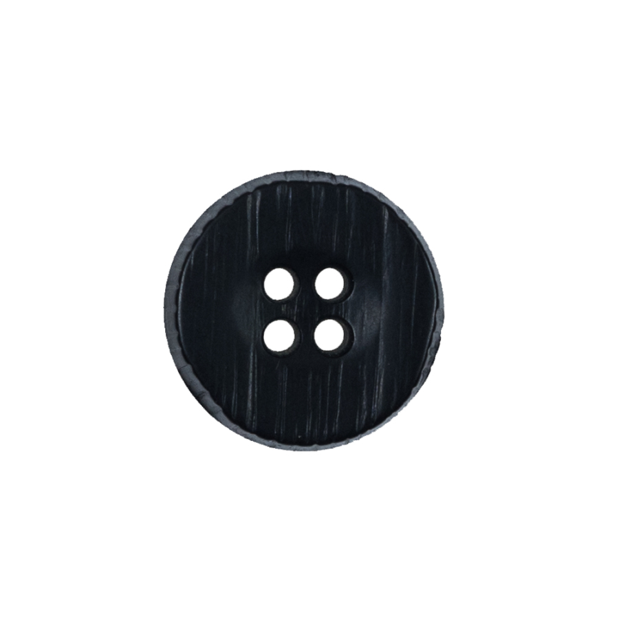 Black 4-Hole Plastic Button - 30L/19mm | Mood Fabrics