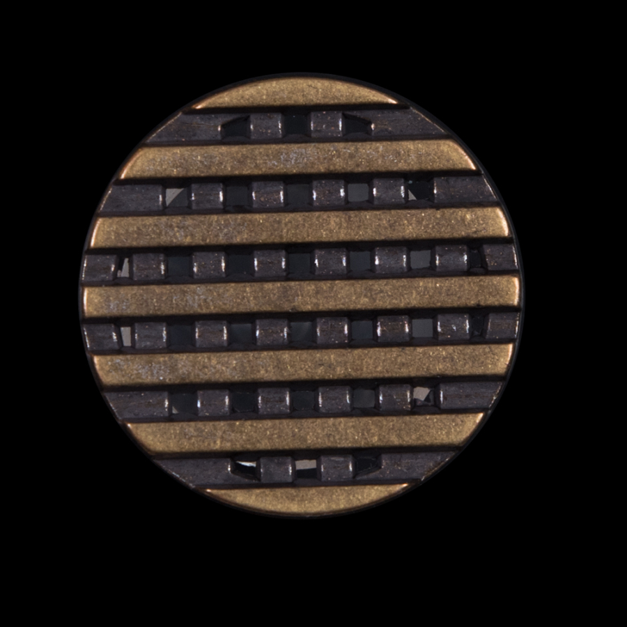 Italian Antique Gold Metal Lattice Shank Back Button - 44L/27mm | Mood Fabrics
