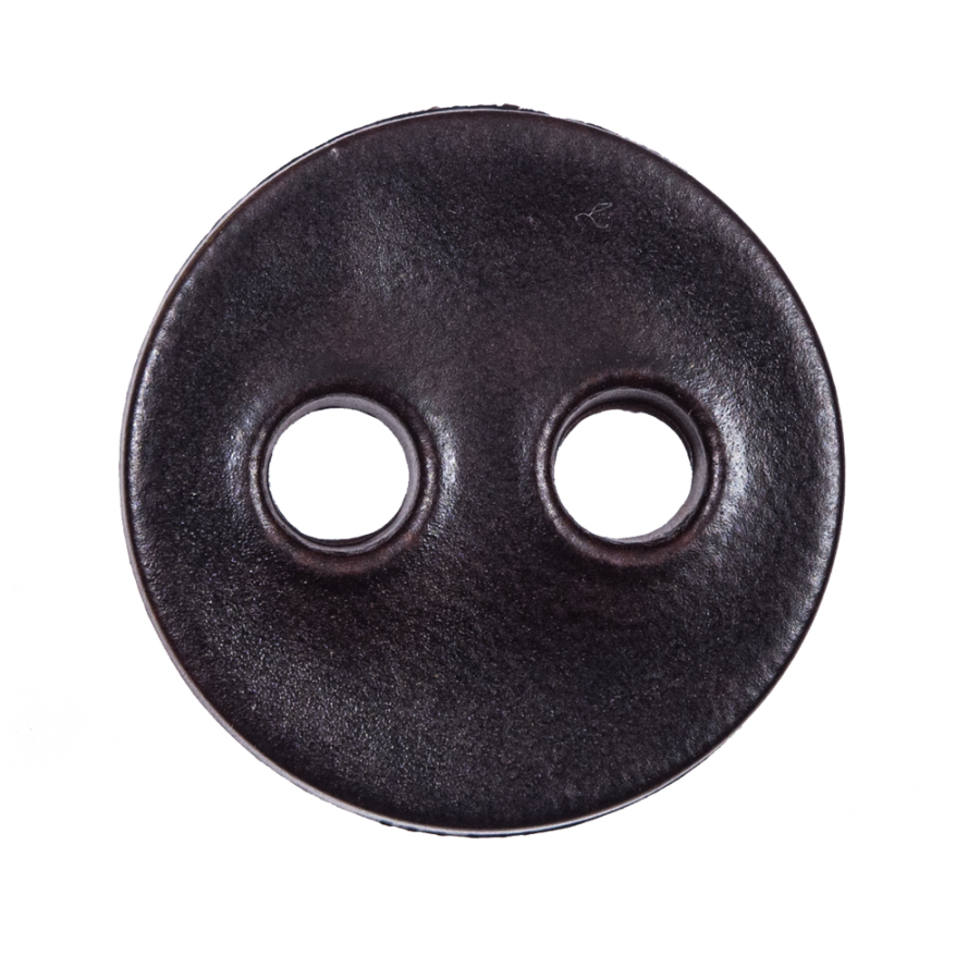 Thick Dark Brown Plastic 2-Hole Button - 44L/27mm | Mood Fabrics