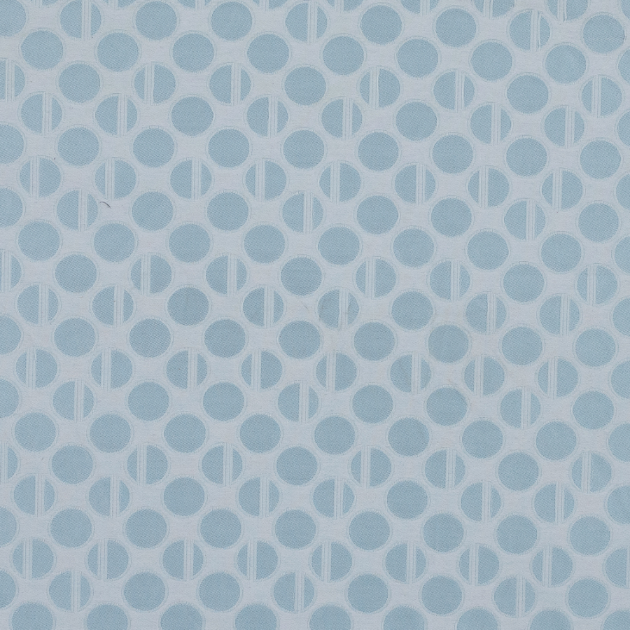 Light Blue and White Polka Dotted Jacquard | Mood Fabrics