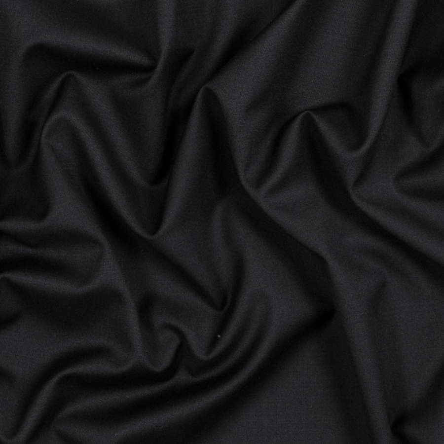 Italian Black Wool Suiting | Mood Fabrics