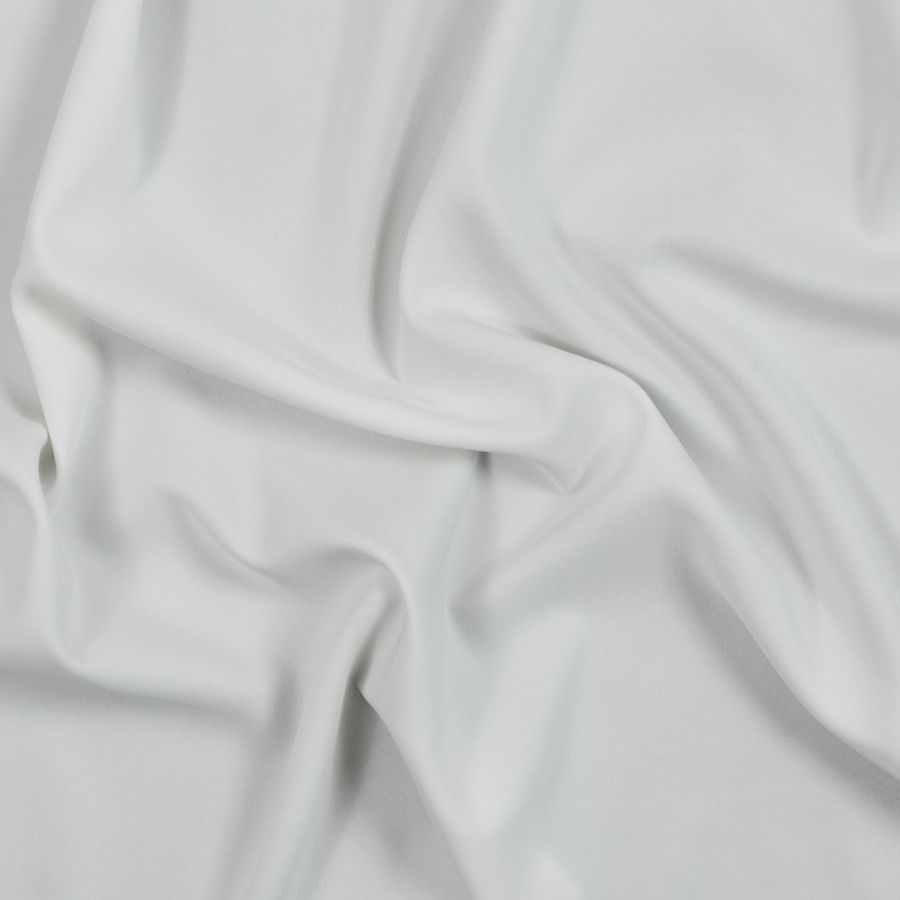 Pristine White Stretch Heavy Silk Crepe | Mood Fabrics