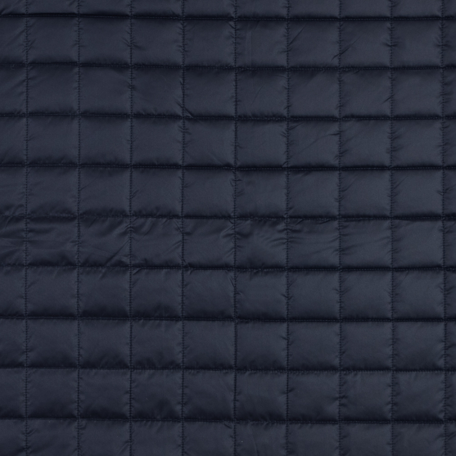 Maritime Blue Large Square Quilted Coating | Mood Fabrics