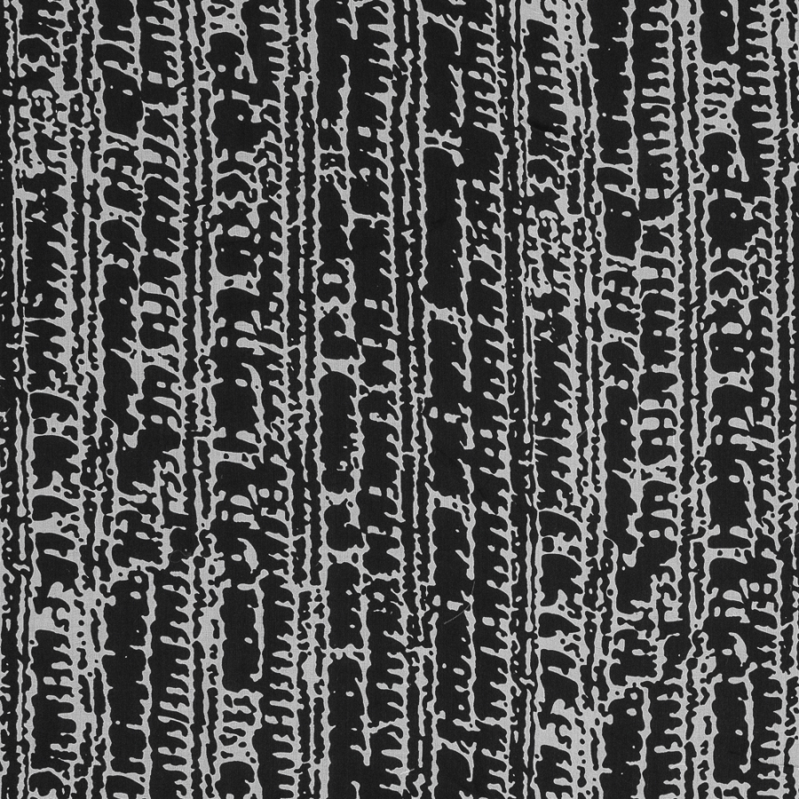 Black and White Abstract Silk Chiffon | Mood Fabrics