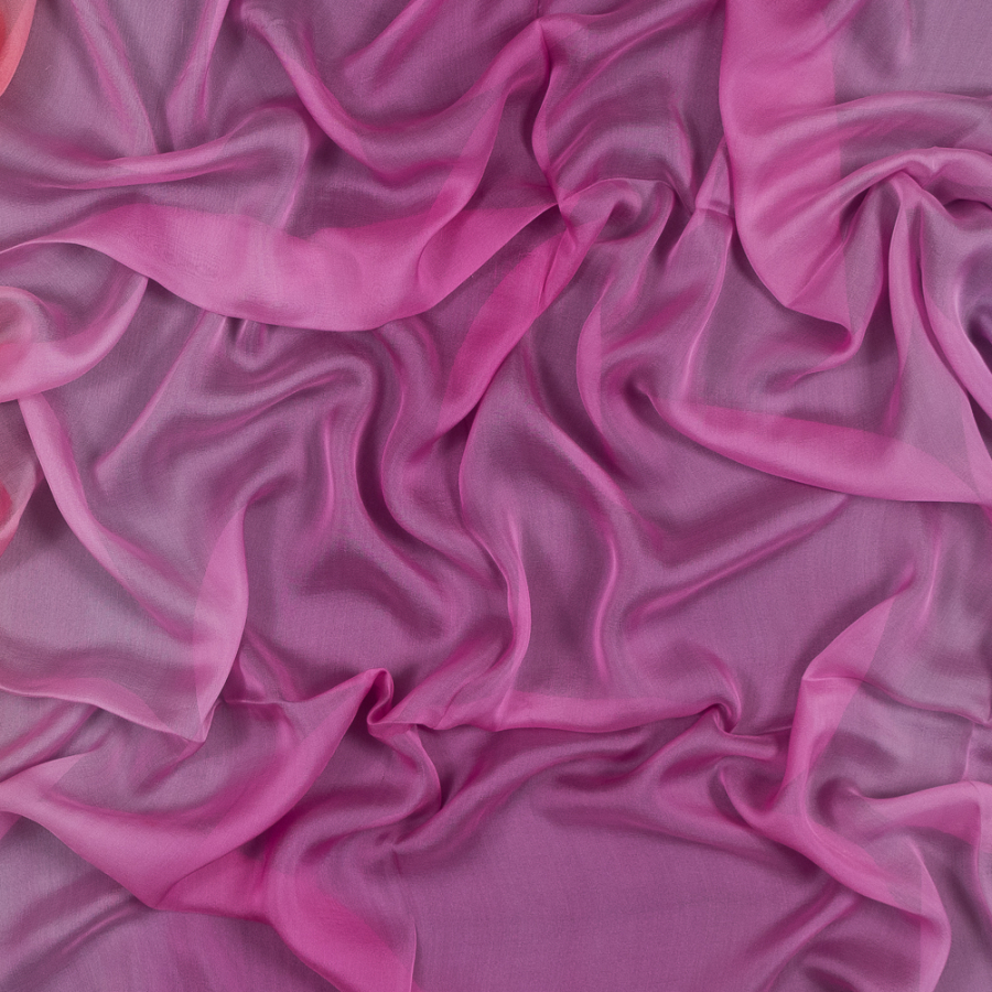 Red, Pink and Purple Ombre Silk Chiffon | Mood Fabrics