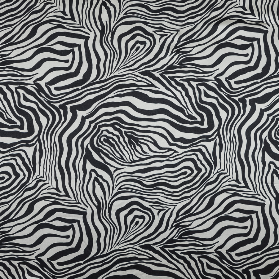 Black and White Zebra Striped Silk Charmeuse | Mood Fabrics