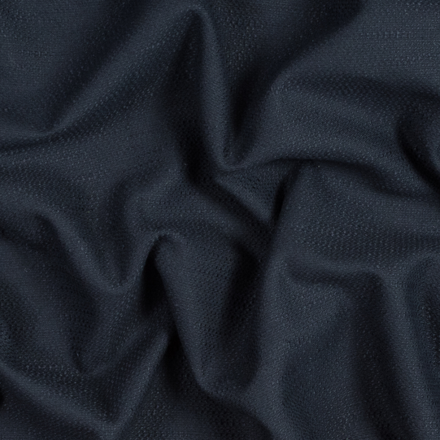 Navy Tonal Textured Cotton Tweed | Mood Fabrics