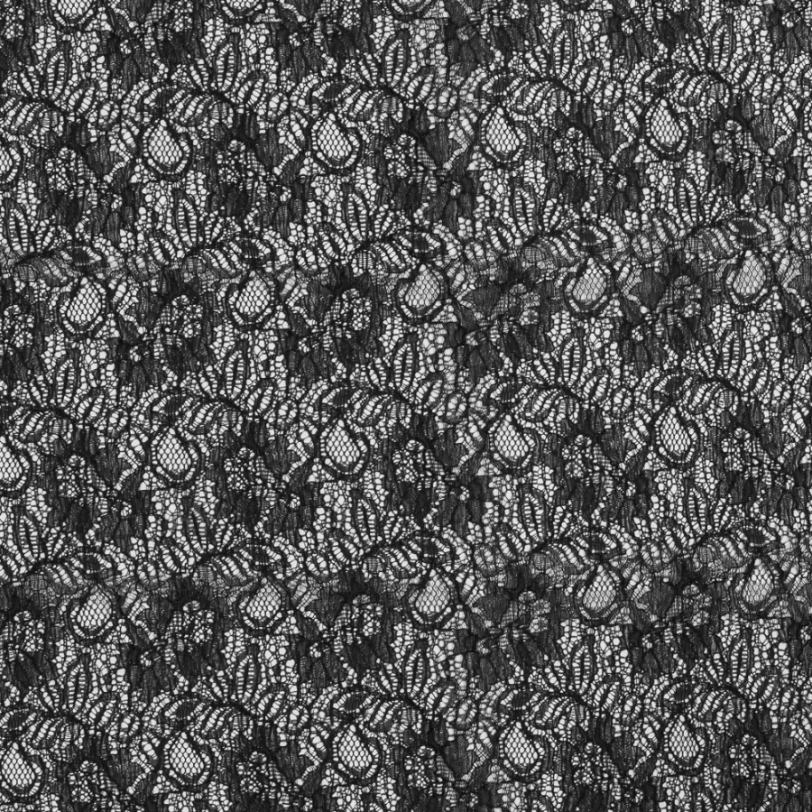 Black Re-Embroidered Floral Lace | Mood Fabrics