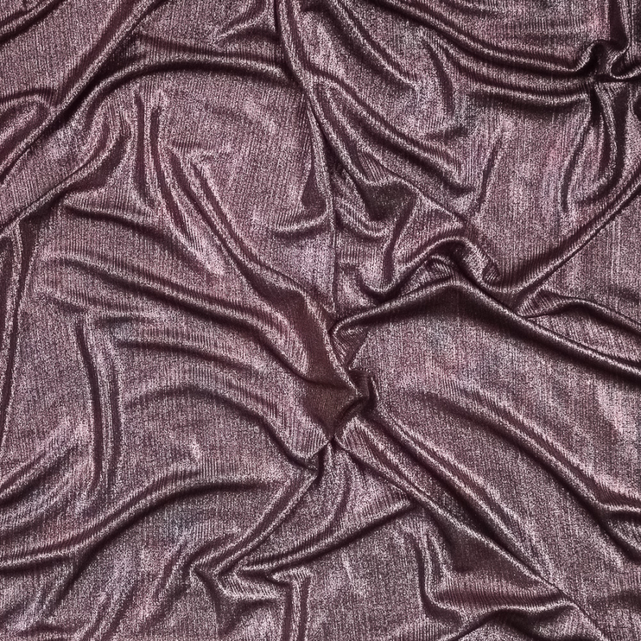 Metallic Marsala Textured All-Over Foil Knit | Mood Fabrics