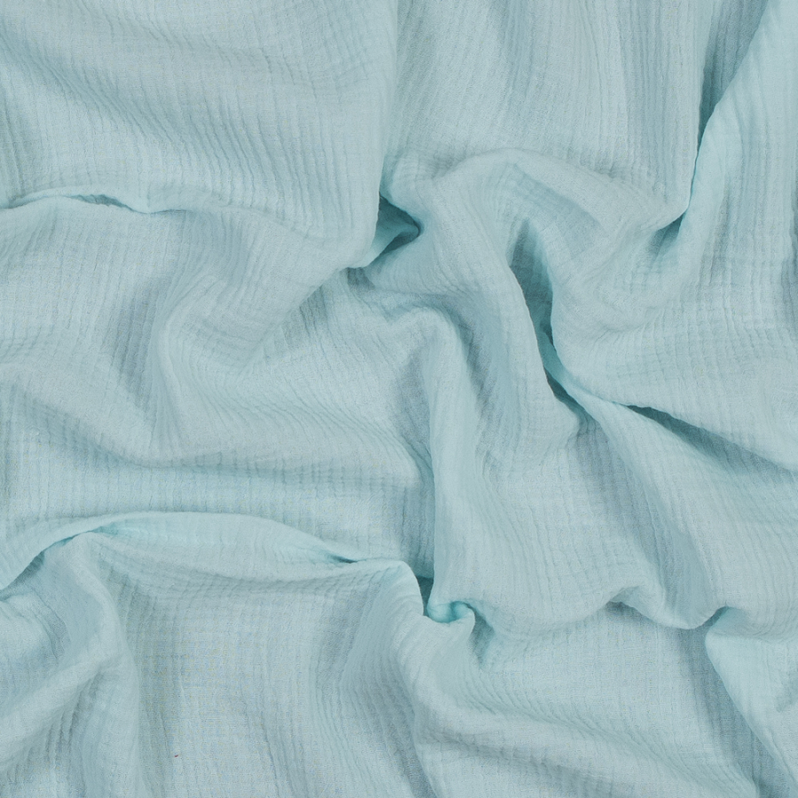 Blue Glass Double Cotton Gauze | Mood Fabrics