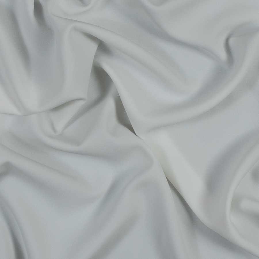 White Stretch Polyester 4-Ply Crepe | Mood Fabrics