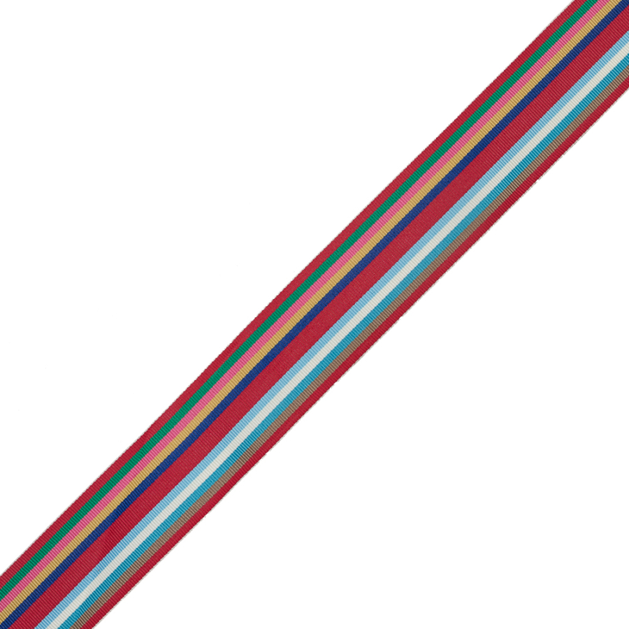 Multicolor Barcode Stripes Grosgrain Ribbon - 1.5 | Mood Fabrics