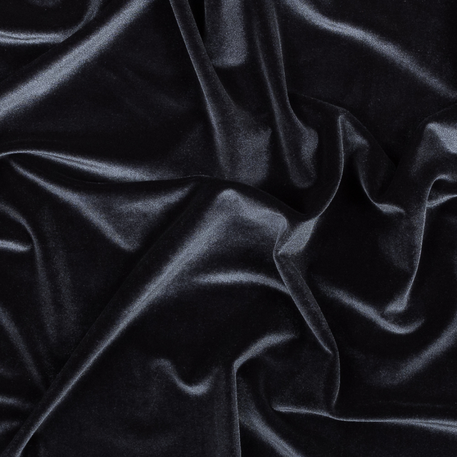 Charcoal Stretch Velour | Mood Fabrics