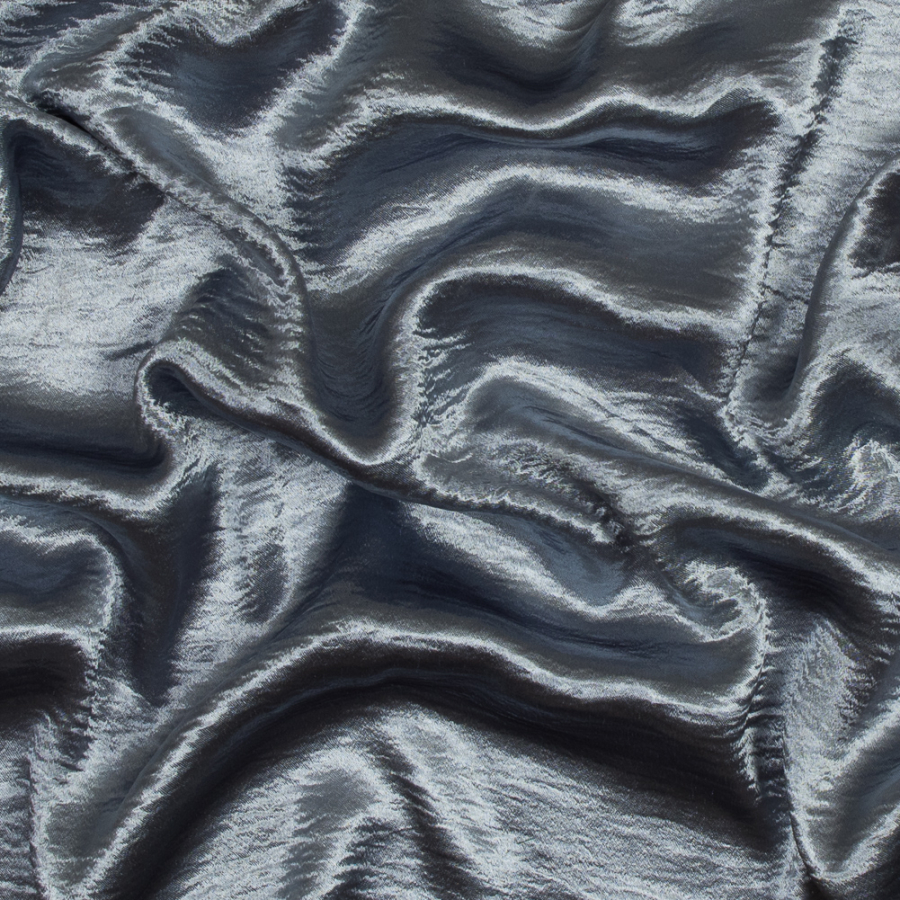 Luminous Baby Blue Wrinkled Polyester | Mood Fabrics