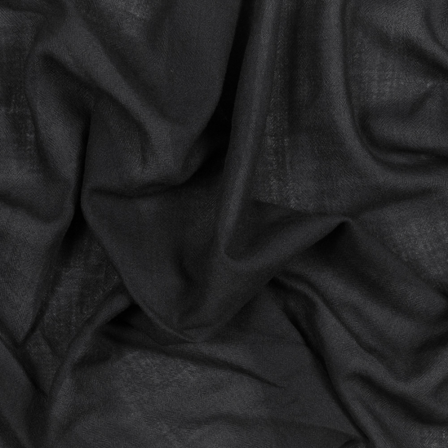 Dark Gray Loosely Woven Wool with Faint Chevron Pattern | Mood Fabrics