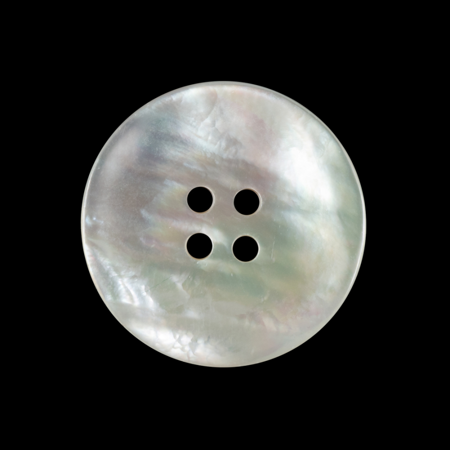 Italian Ivory Iridescent Mother of Pearl Button - 40L/25mm | Mood Fabrics