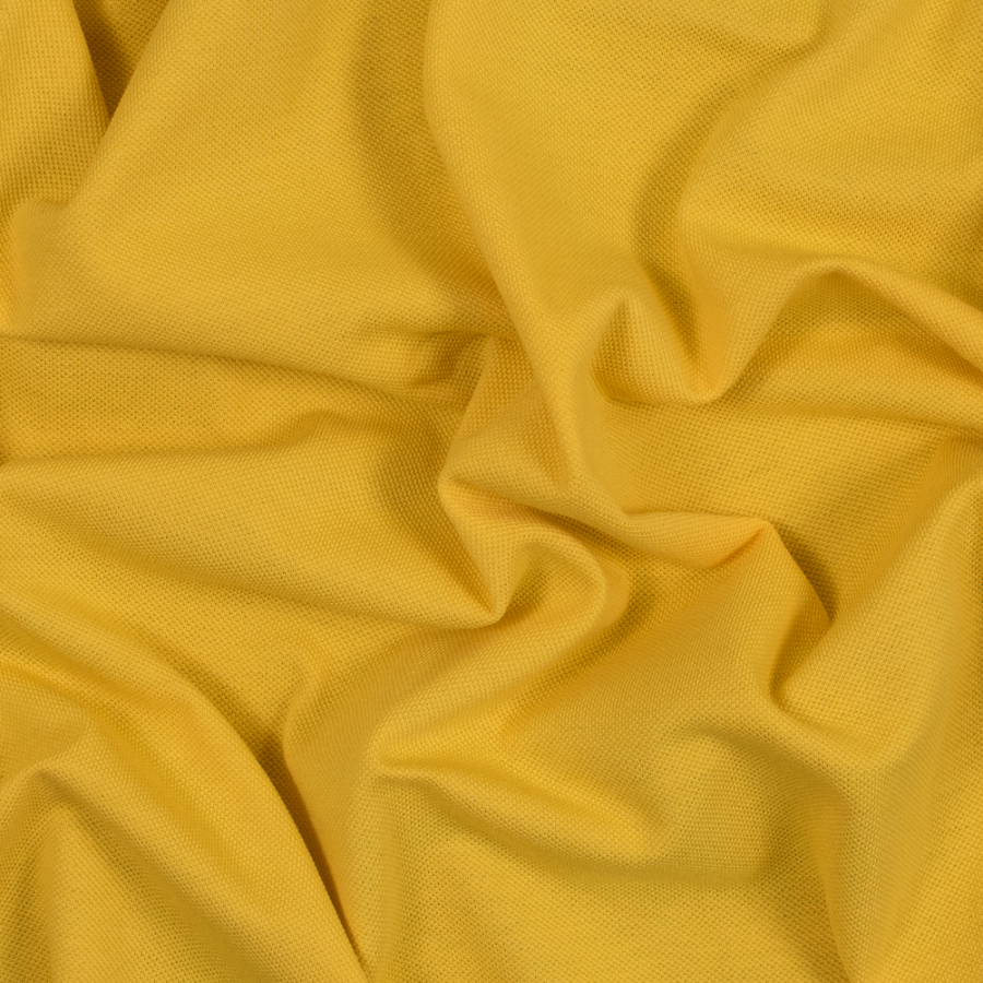 Gamboge Cotton and Polyester Knit Pique | Mood Fabrics