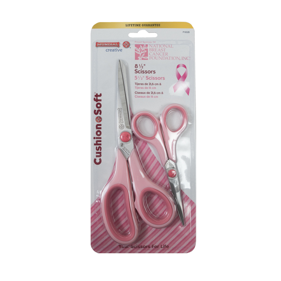 Mundial Pink Quilters Duo 8.5 and 5.5 Scissor Set | Mood Fabrics