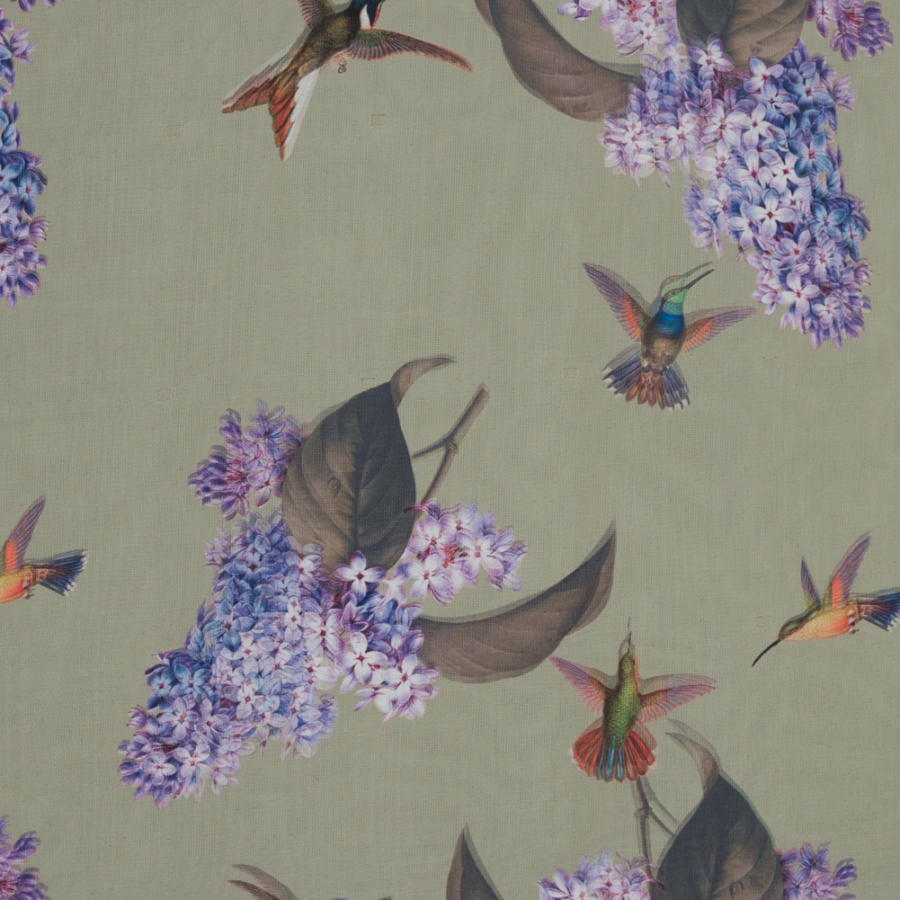 Mood Exclusive Green Monet's Joyful Garden 3D Fabric | Mood Fabrics