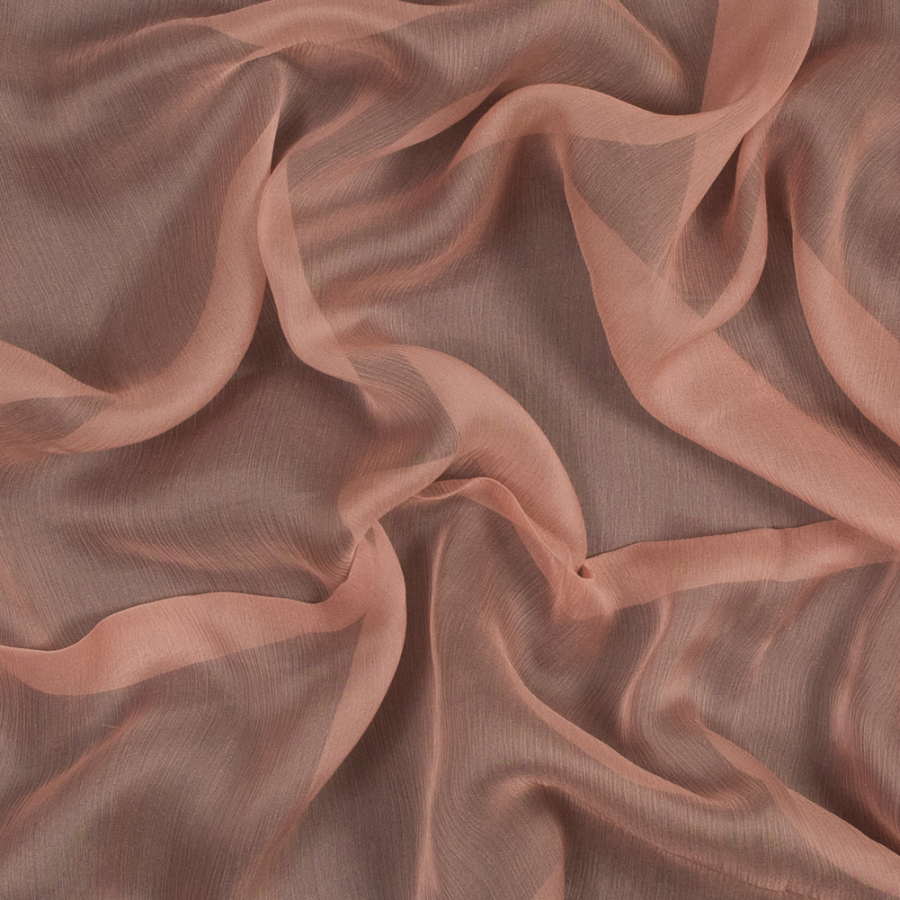 Creole Pink Crinkled Silk Chiffon | Mood Fabrics