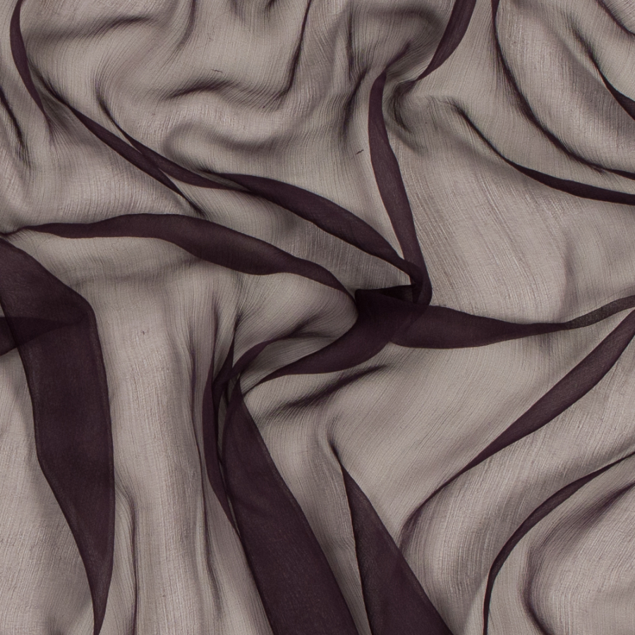 Plum Crinkled Silk Chiffon | Mood Fabrics