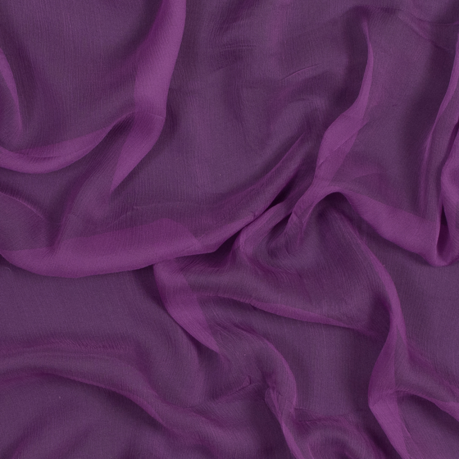 Regal Purple Crinkled Silk Chiffon | Mood Fabrics