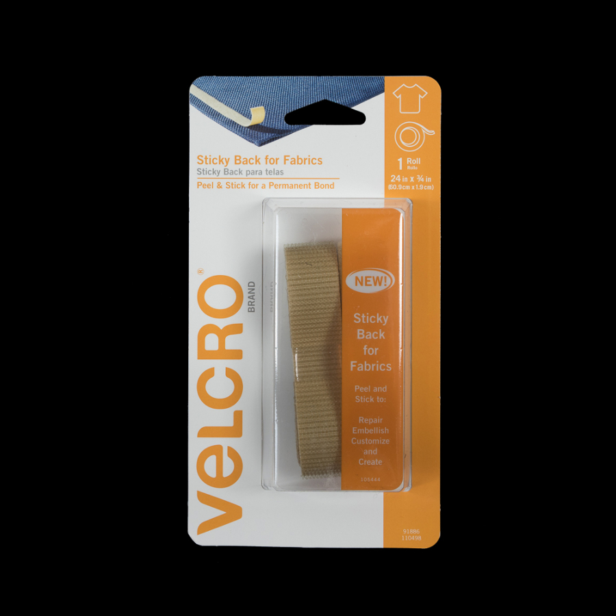 Beige Sticky Back VELCRO Tape - 24 x 0.75 | Mood Fabrics
