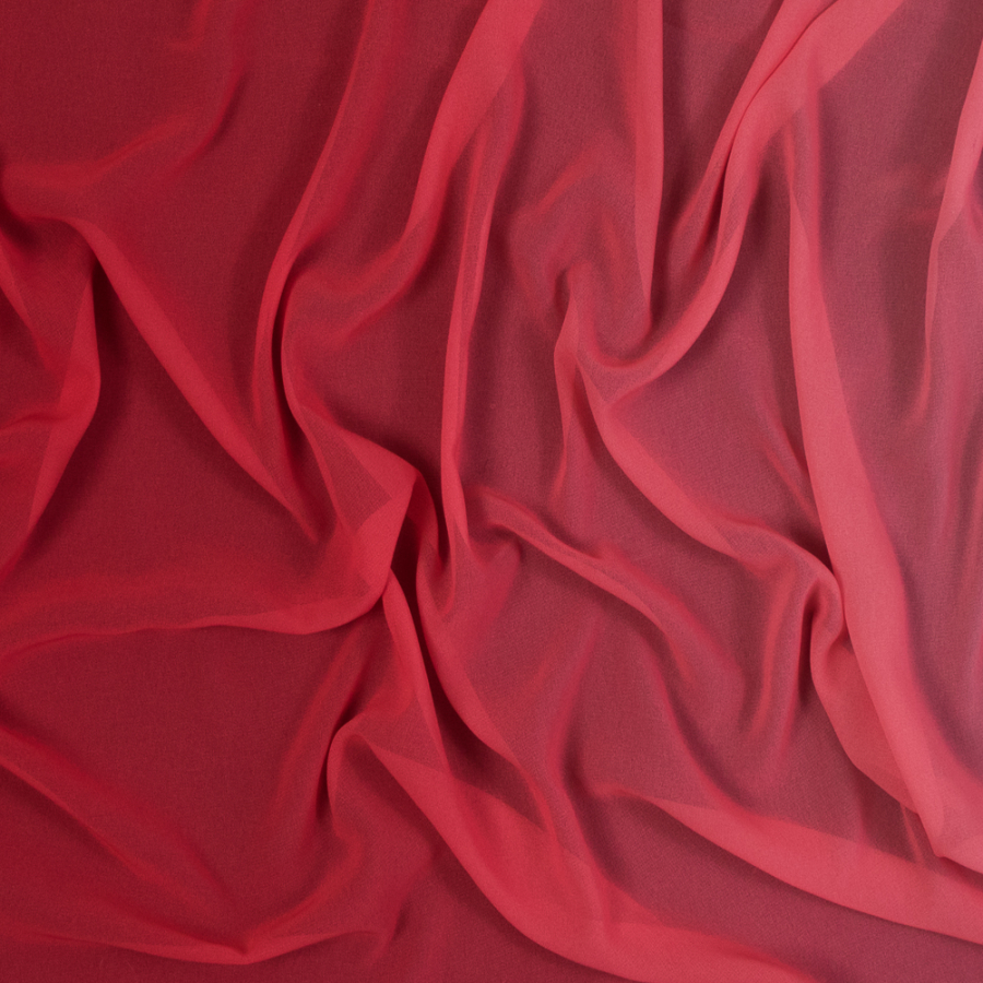 Red Ombre Polyester Chiffon | Mood Fabrics