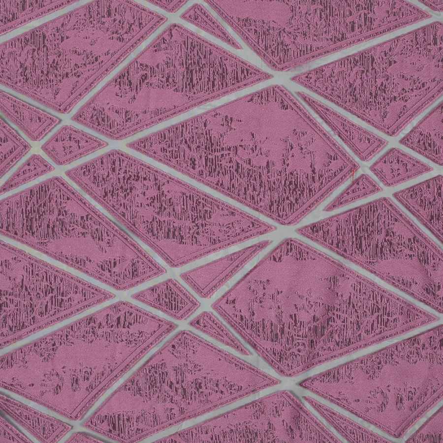 Pink Geometric Burnout Jacquard | Mood Fabrics