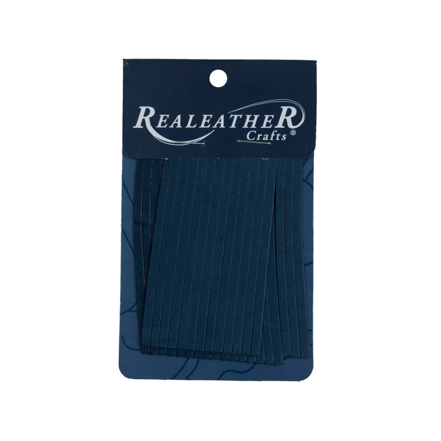 Realeather Cadet Blue Deerskin Fringe Trim | Mood Fabrics
