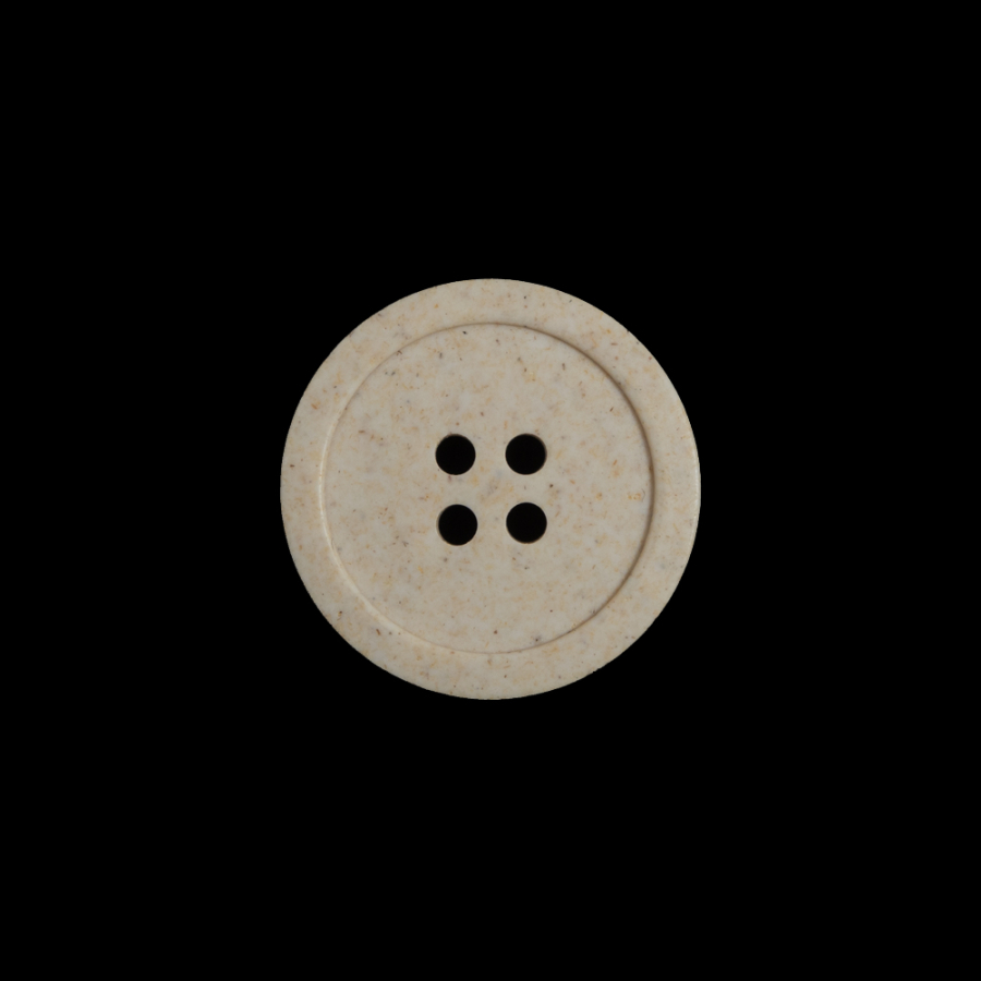 French Beige Speckled 4-Hole Button - 28L/18mm | Mood Fabrics