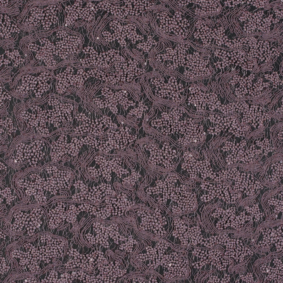 Orchid Abstract Re-Embroidered and Sequined Lace | Mood Fabrics