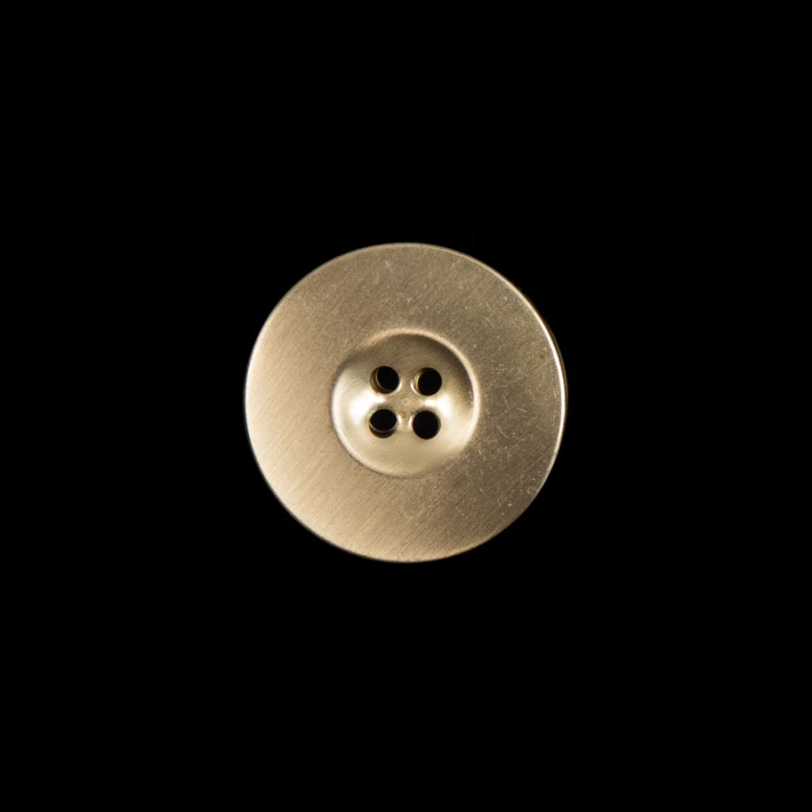 Light Gold Metal 4-Hole Button - 24L/15mm | Mood Fabrics