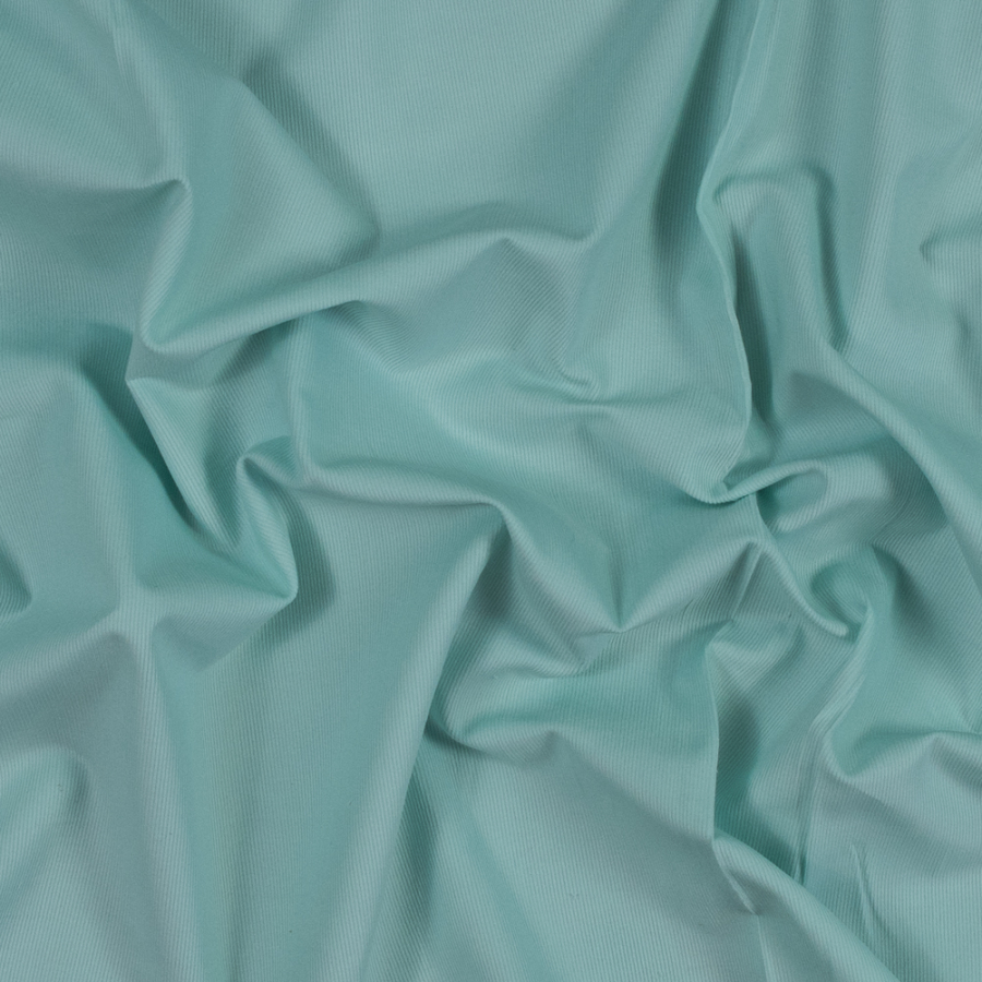 Aqua Featherwale Cotton Corduroy | Mood Fabrics