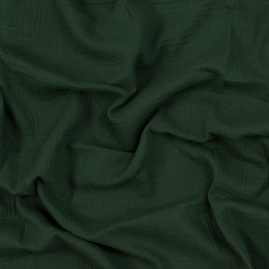 Hunter Green Double Cotton Gauze | Mood Fabrics