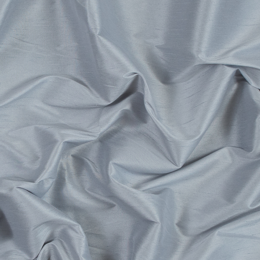 Silver Polyester Shantung | Mood Fabrics