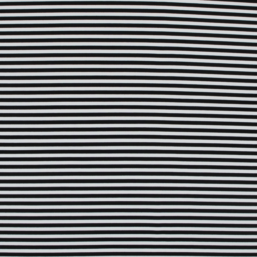 Black and White Bengal Striped Double Knit | Mood Fabrics