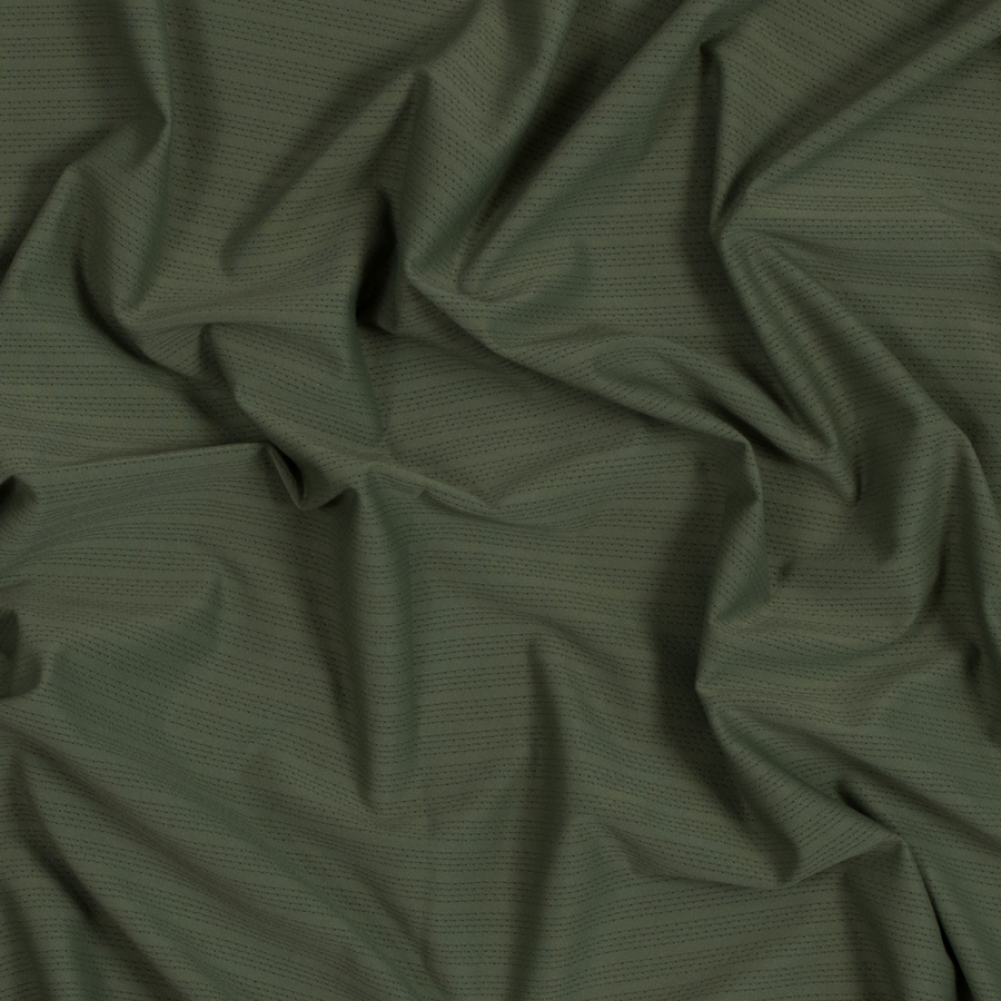 Matte Olive Perforated Polyester Spandex | Mood Fabrics