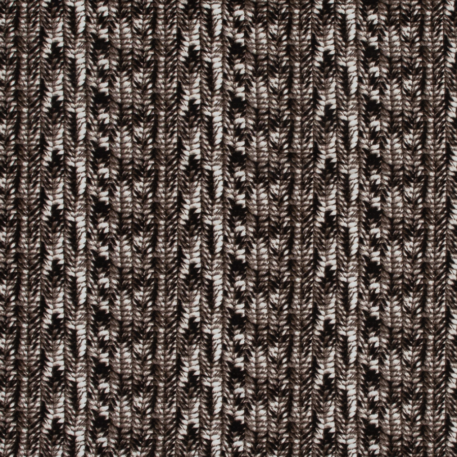 Taupe Sweater Knit Printed Rayon Jersey | Mood Fabrics