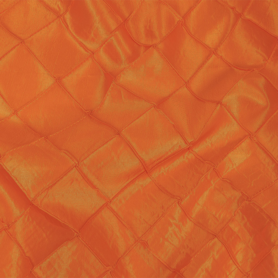 Fire Orange Pintuck Satin | Mood Fabrics