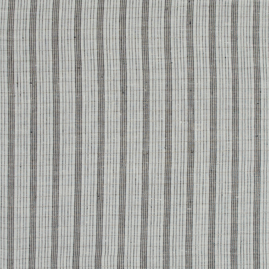 Pale Beige and Black Striped Linen Woven | Mood Fabrics